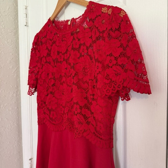 Kate Spade New York Rose Lace Bodice Ponte Dress Red Size 8 - Picture 3 of 16